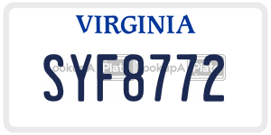 SYF8772  license plate in VA