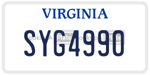 SYG4990  license plate in VA