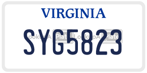 SYG5823  license plate in VA