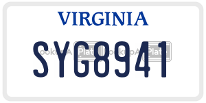 SYG8941  license plate in VA
