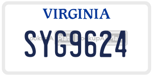 SYG9624  license plate in VA