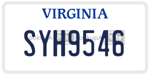 SYH9546 license plate in Virginia