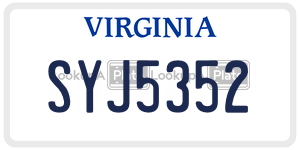 SYJ5352  license plate in VA