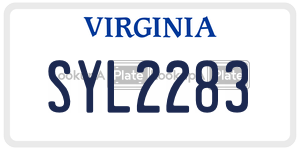 SYL2283  license plate in VA