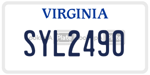 SYL2490  license plate in VA