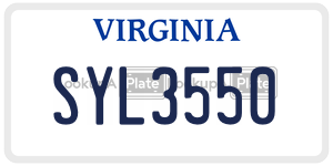 SYL3550  license plate in VA