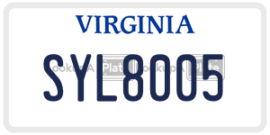 SYL8005  license plate in VA