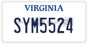 SYM5524  license plate in VA