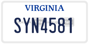 SYN4581  license plate in VA