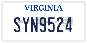 SYN9524  license plate in VA
