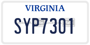 SYP7301  license plate in VA