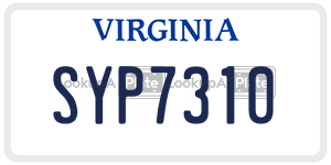 SYP7310  license plate in VA