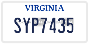 SYP7435  license plate in VA