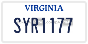 SYR1177  license plate in VA