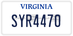 SYR4470  license plate in VA