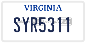 SYR5311  license plate in VA