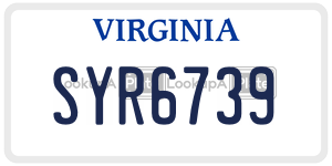 SYR6739  license plate in VA