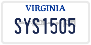 SYS1505  license plate in VA