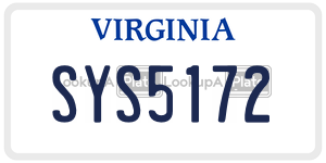 SYS5172  license plate in VA