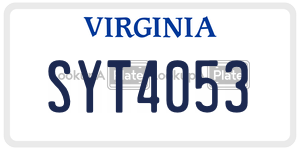 SYT4053  license plate in VA