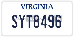 SYT8496  license plate in VA