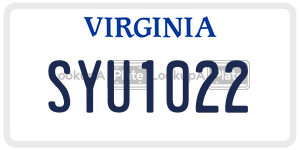 SYU1022  license plate in VA