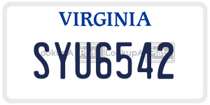 SYU6542  license plate in VA