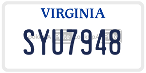 SYU7948  license plate in VA
