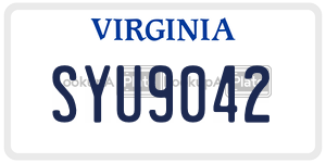 SYU9042  license plate in VA