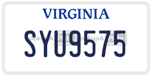 SYU9575  license plate in VA
