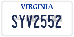 SYV2552  license plate in VA