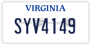 SYV4149  license plate in VA