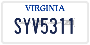 SYV5311  license plate in VA