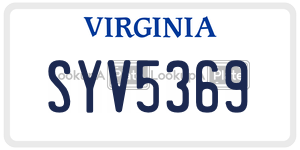SYV5369  license plate in VA
