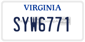 SYW6771  license plate in VA