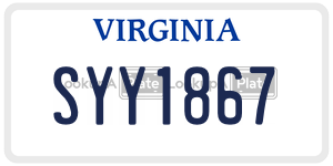 SYY1867  license plate in VA