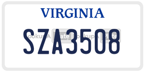 SZA3508  license plate in VA