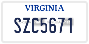 SZC5671  license plate in VA