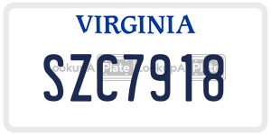 SZC7918  license plate in VA