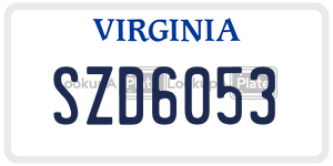 SZD6053  license plate in VA