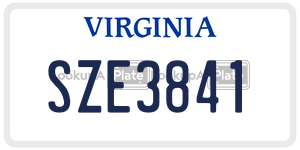 SZE3841  license plate in VA