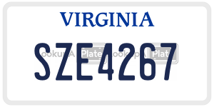 SZE4267  license plate in VA