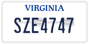 SZE4747  license plate in VA