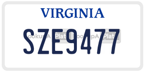 SZE9477  license plate in VA