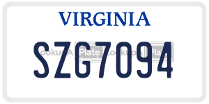 SZG7094  license plate in VA