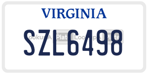 SZL6498  license plate in VA