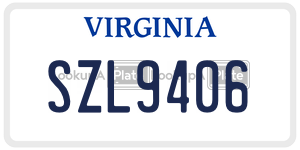 SZL9406  license plate in VA