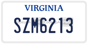 SZM6213  license plate in VA
