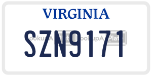 SZN9171  license plate in VA
