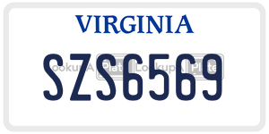 SZS6569  license plate in VA